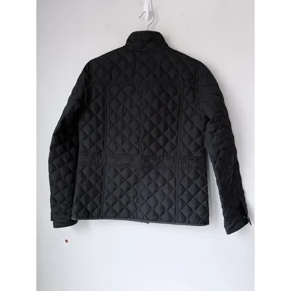 J Crew Women’s Black Quilted 70% Down Coat /Jacket Full Zip /Snaps /Pockets Sz S - Picture 2 of 10